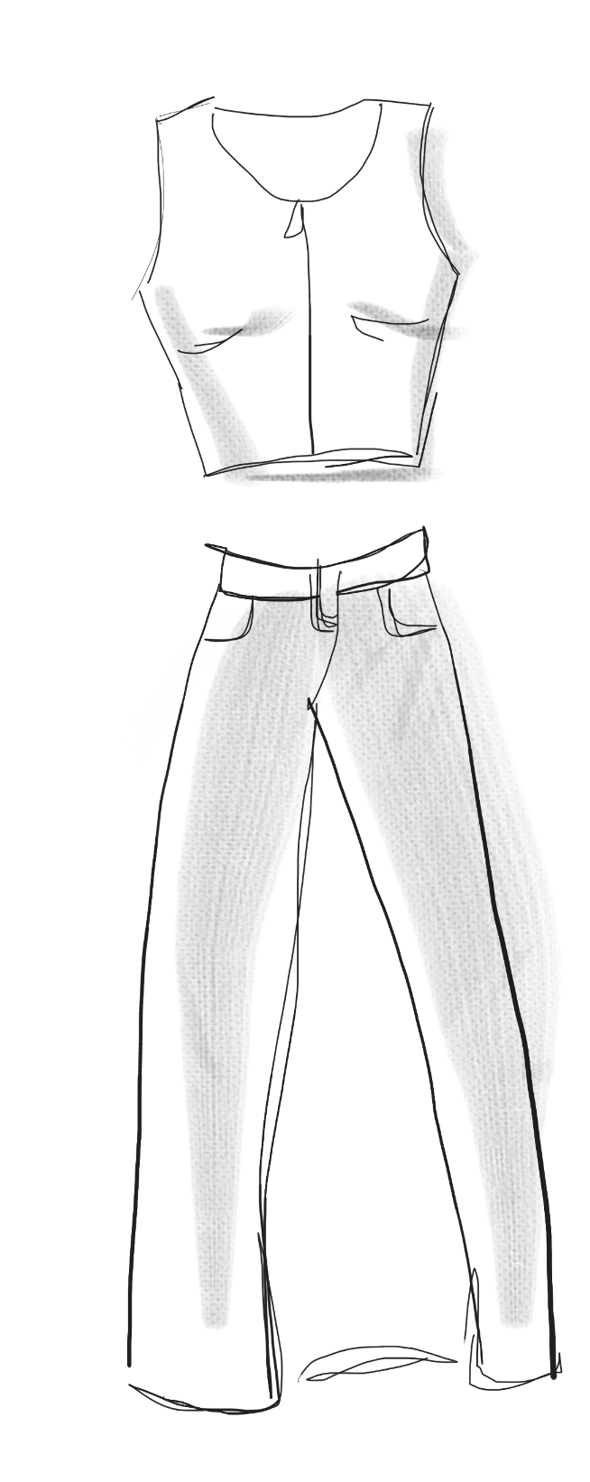 outfit-concept-Faux leather top and maxi denim skirt-1